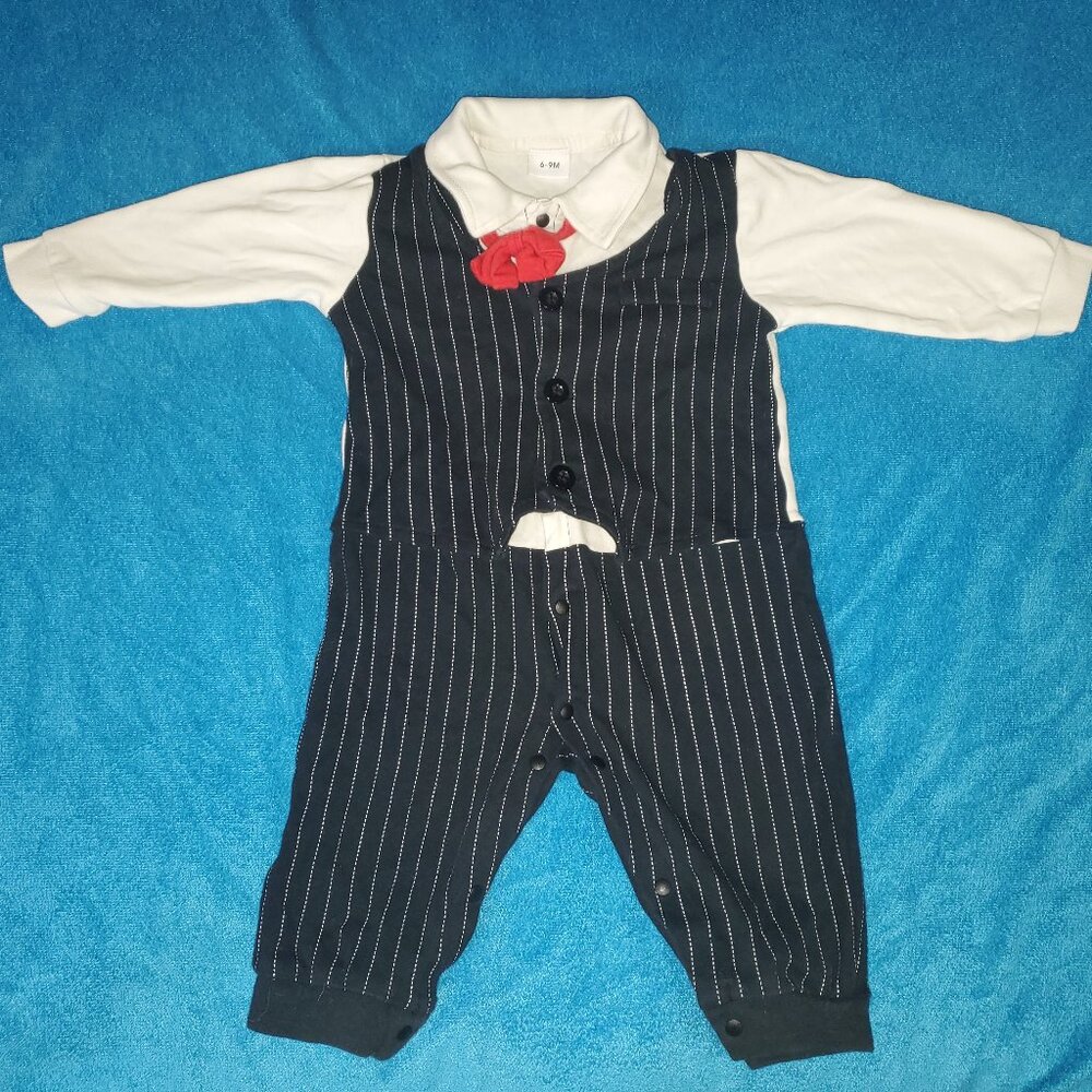 Baby Formal Onesie - 6/9M - Stylish Suit with Bowtie 🎩💼